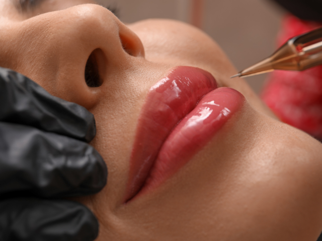 Smudge-proof lips that define borders, correct asymmetry, and add a natural tint or blush of color; heals 30% lighter and lasts 2–3 years.